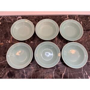 Vintage TS&T Luray Pastels Blue Rim Fruit Dessert Bowl 5 3/8" MCM Set Of 6